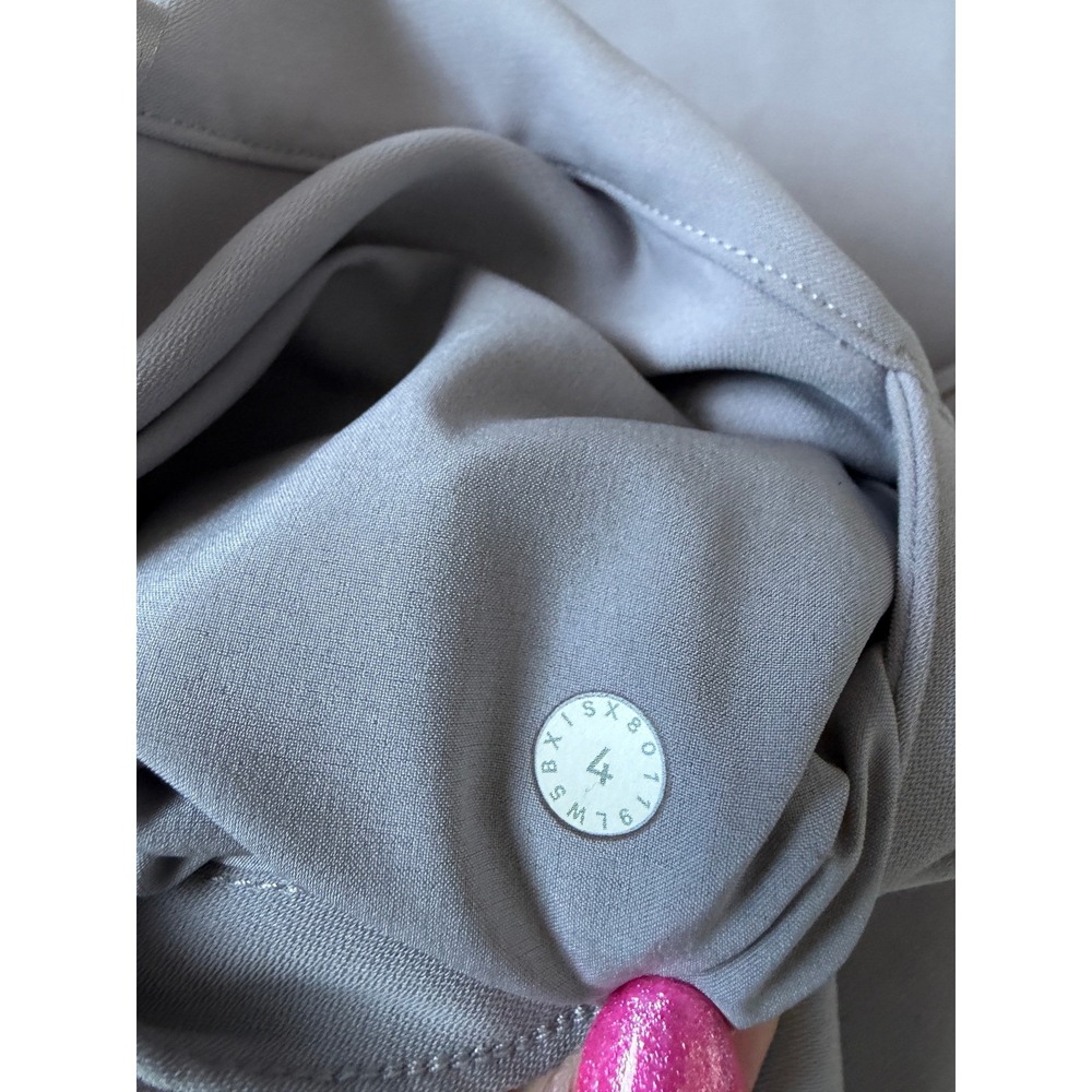 Lululemon Noir Pant Trouser Wide Leg Pant Women Size 4 Gray Pockets Silverscreen - Picture 6 of 12